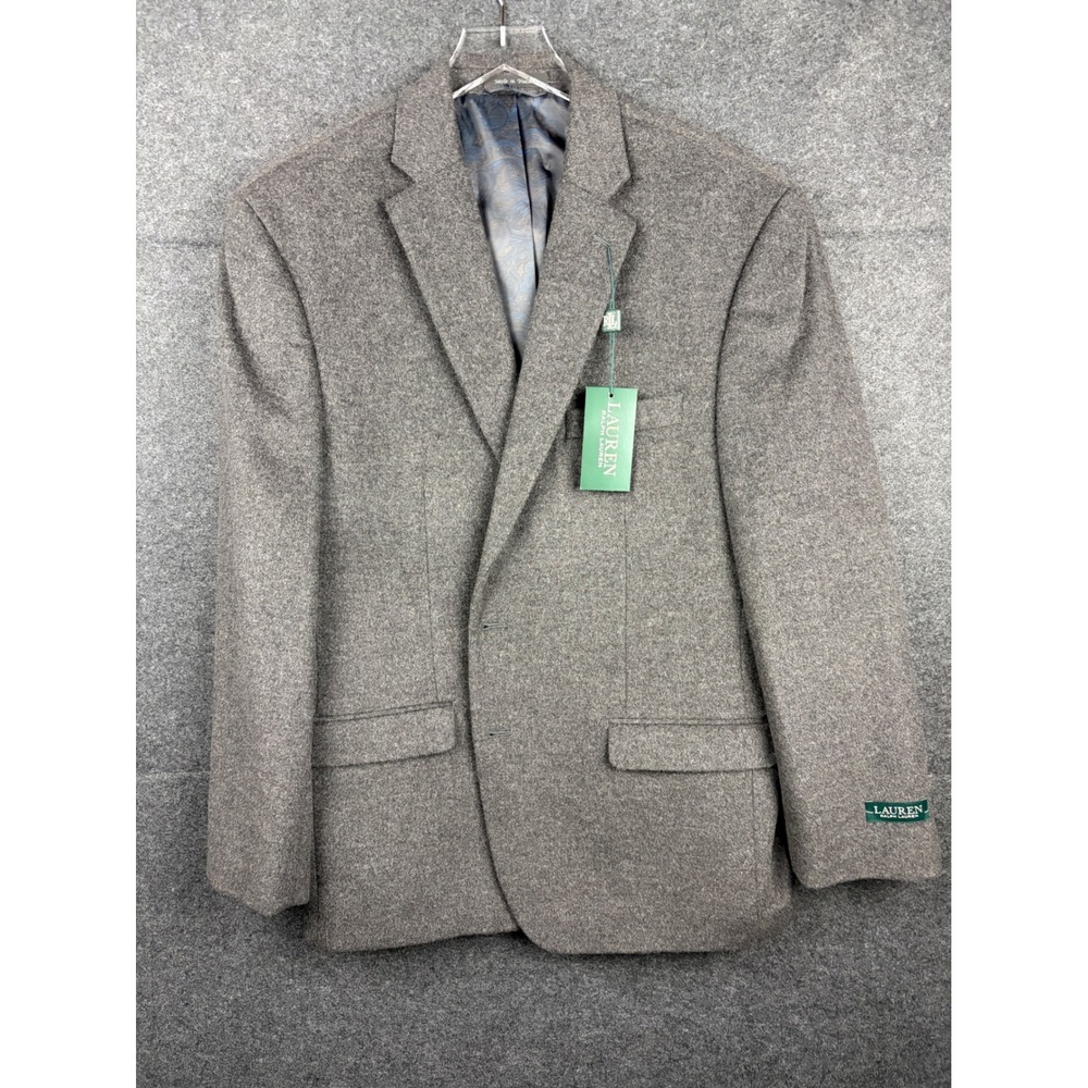 Lauren Ralph Lauren Landon Wool Silk Cashmere Blazer Dark Grey 44R Sport Coat